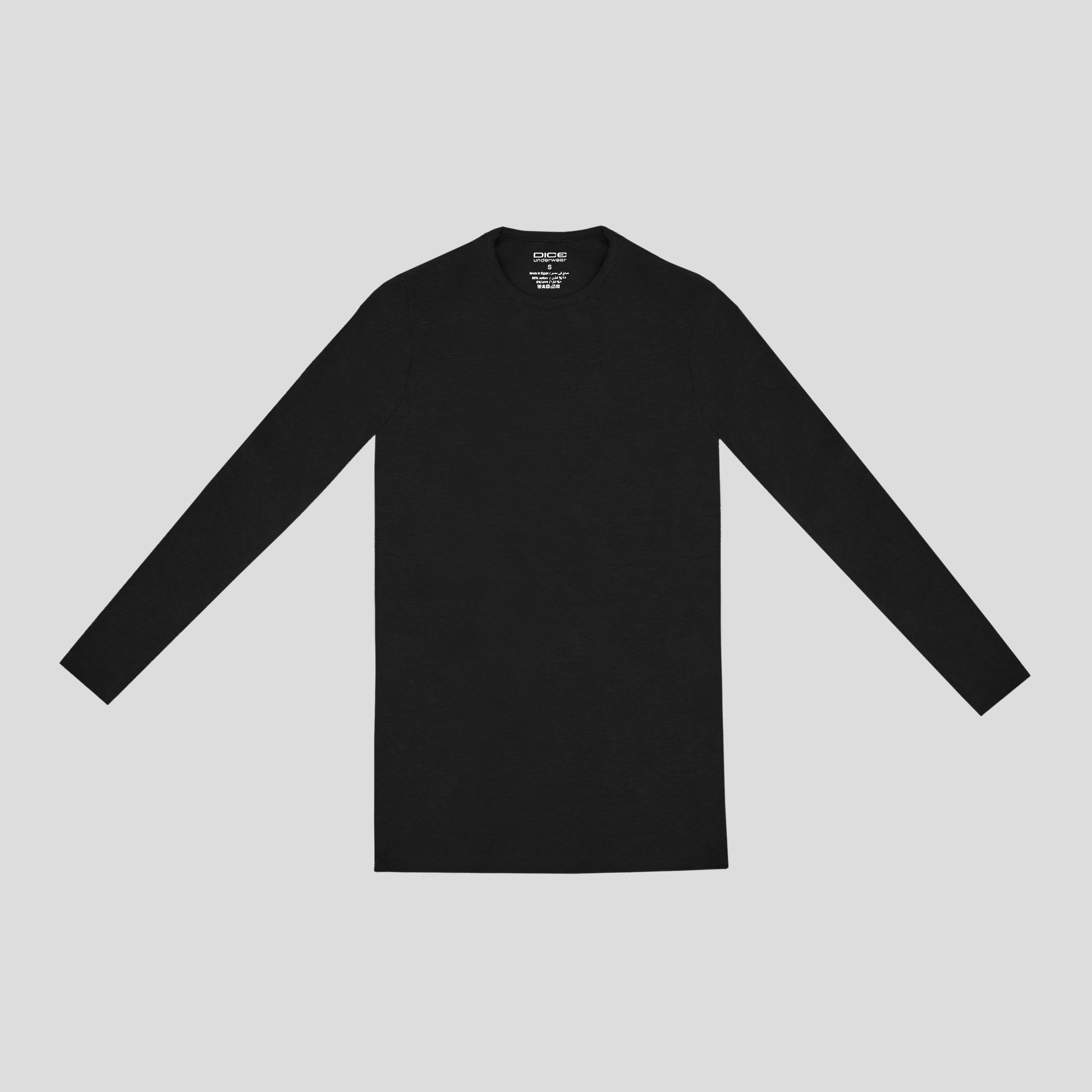 تيشرت بأكمام طويلة ورقبة دائرية