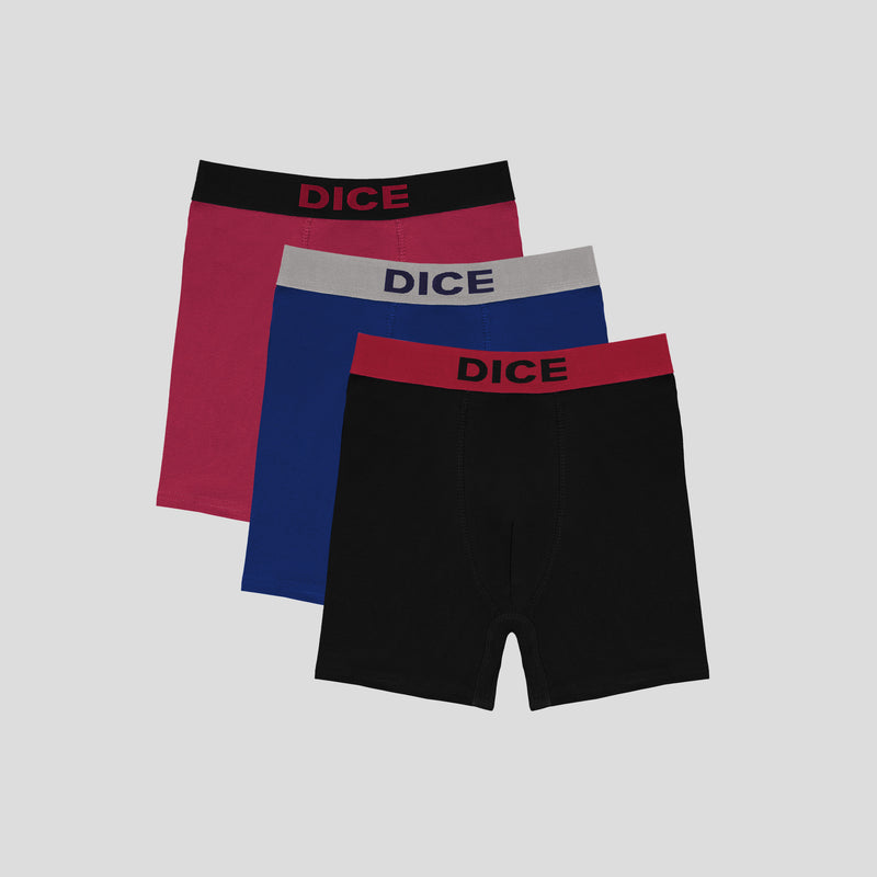 مجموعة من 3 بوكسر طويلة سادة